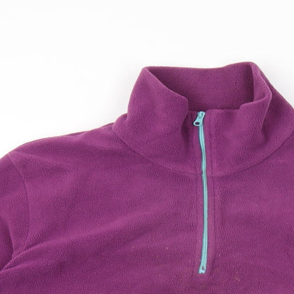 Campri Womens Purple Polyester Pullover Sweatshirt Size 12 Zip