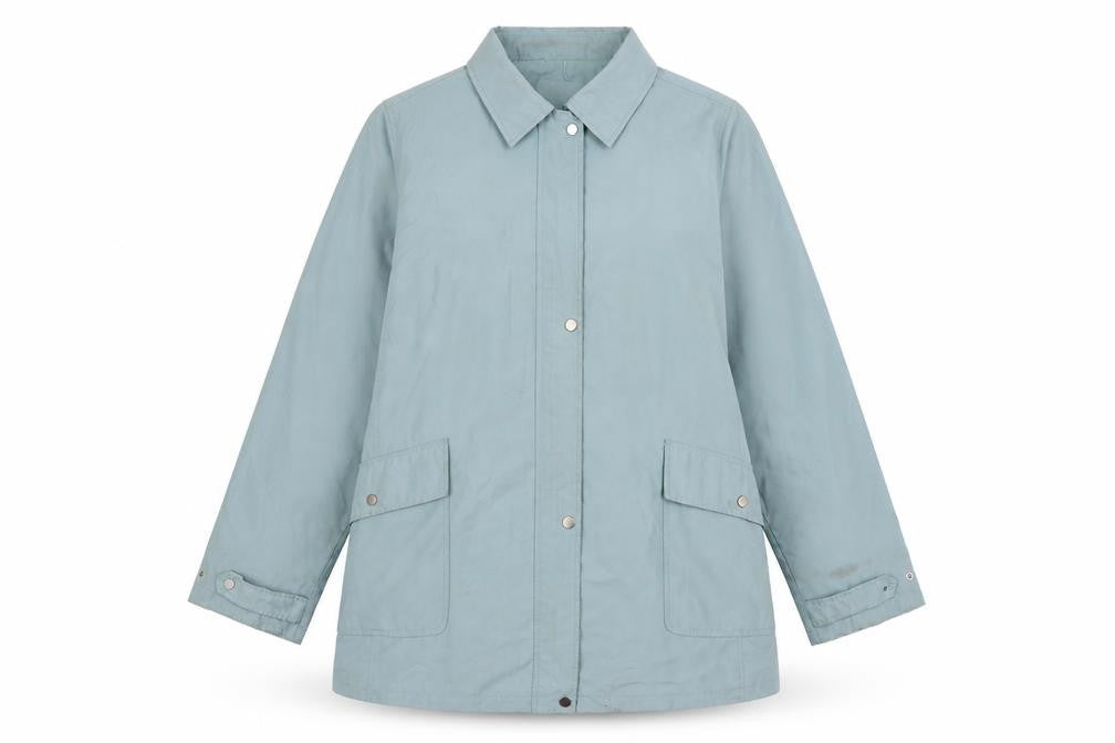 EWM Womens Blue Overcoat Coat Size 22 Zip