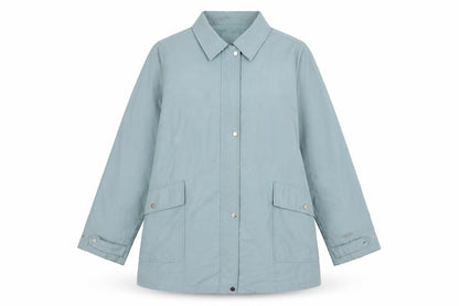 EWM Womens Blue Overcoat Coat Size 22 Zip