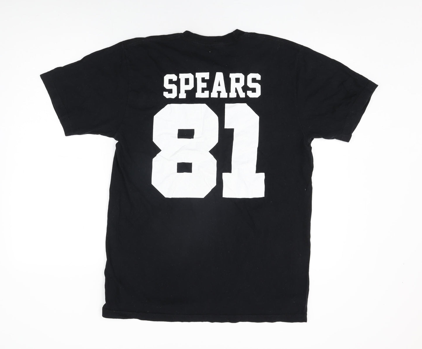 Soigne Mens Black Cotton T-Shirt Size L Round Neck - Spears 81