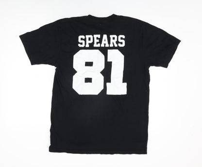 Soigne Mens Black Cotton T-Shirt Size L Round Neck - Spears 81
