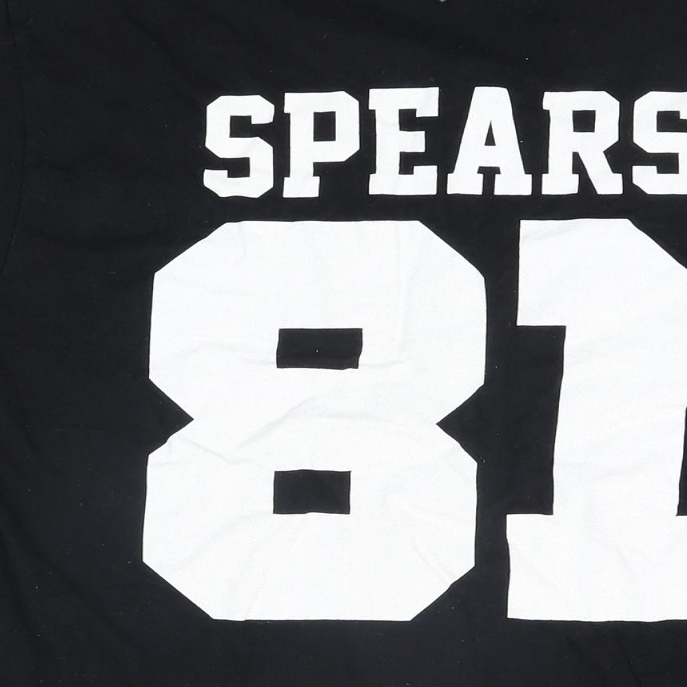 Soigne Mens Black Cotton T-Shirt Size L Round Neck - Spears 81
