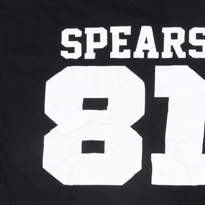Soigne Mens Black Cotton T-Shirt Size L Round Neck - Spears 81