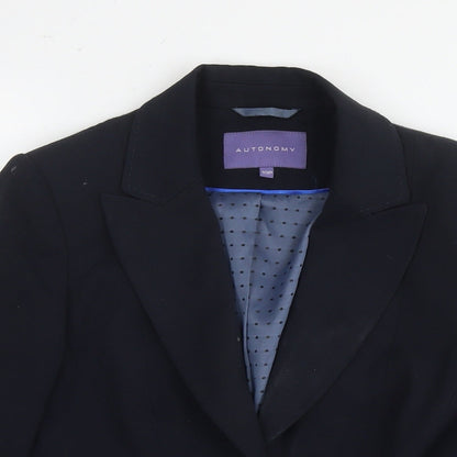 Autonomy Womens Black Jacket Blazer Size 10 Button