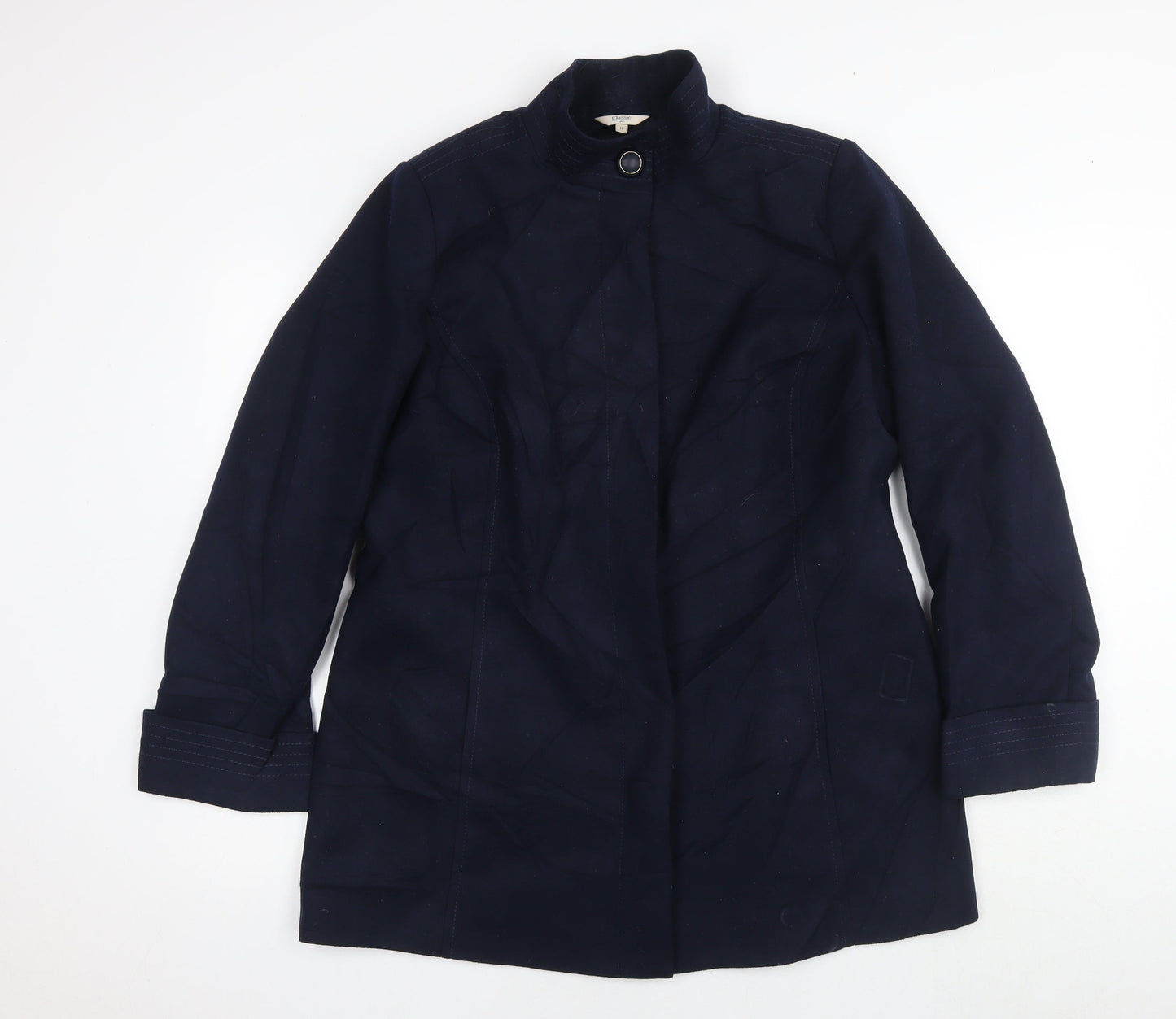Womens UK Size 16 M&Co Blue Pea Coat