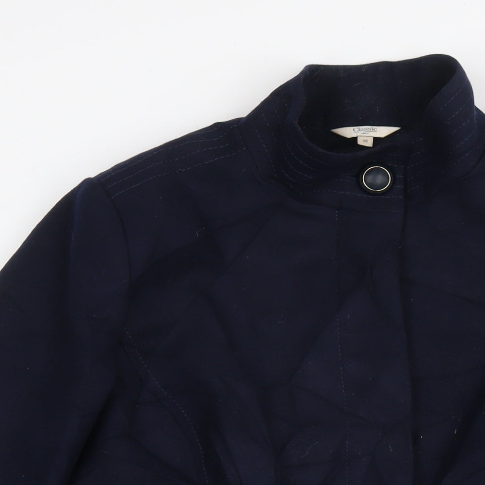 Womens UK Size 16 M&Co Blue Pea Coat