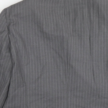 Brooks Brothers Womens Grey Striped Wool Jacket Suit Jacket Size 14