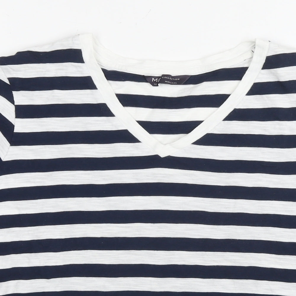 Womens UK Size 12 Marks and Spencer Blue Basic T-Shirt