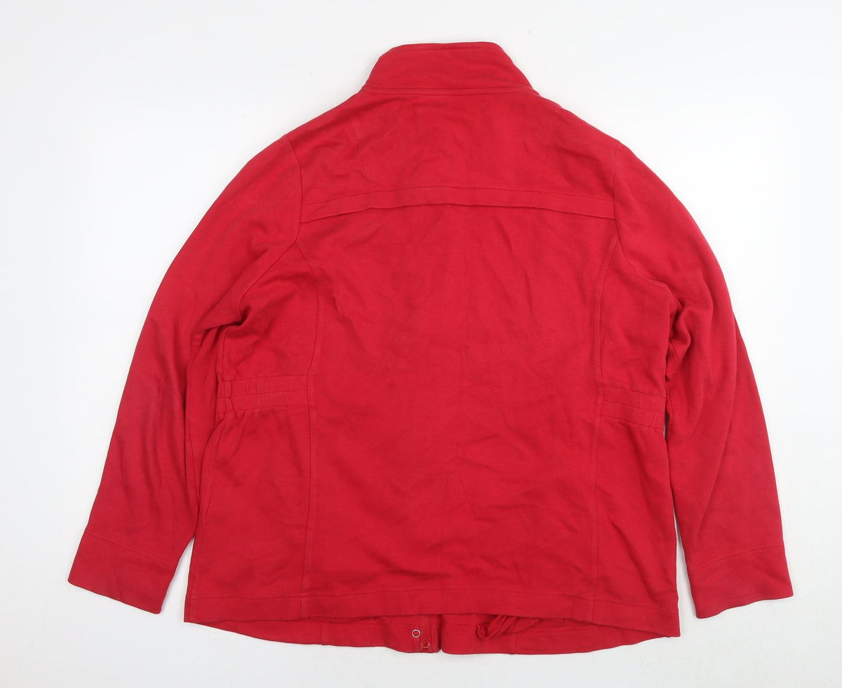 Dash Womens Red Cotton Full Zip Sweatshirt Size 20 Zip