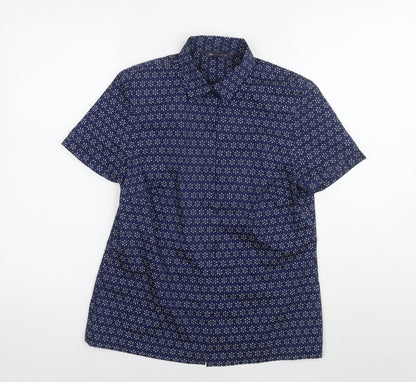Womens UK Size 8 Marks and Spencer Blue Basic Button-Up