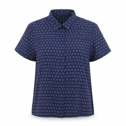 Marks & Spencer Womens Blue Floral Cotton Basic Button-Up Size 8 Collared