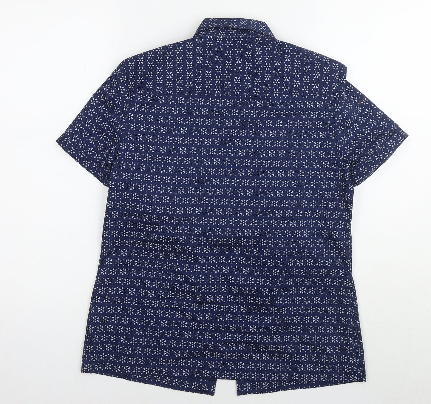 Womens UK Size 8 Marks and Spencer Blue Basic Button-Up