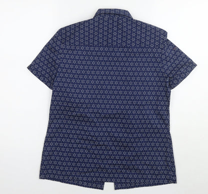 Womens UK Size 8 Marks and Spencer Blue Basic Button-Up