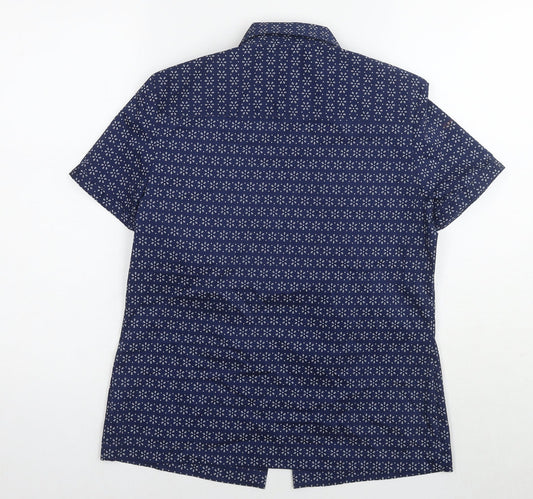 Womens UK Size 8 Marks and Spencer Blue Basic Button-Up