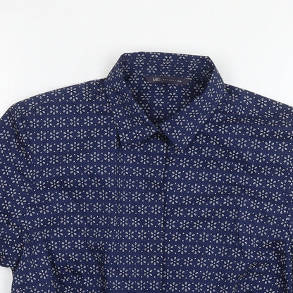 Womens UK Size 8 Marks and Spencer Blue Basic Button-Up