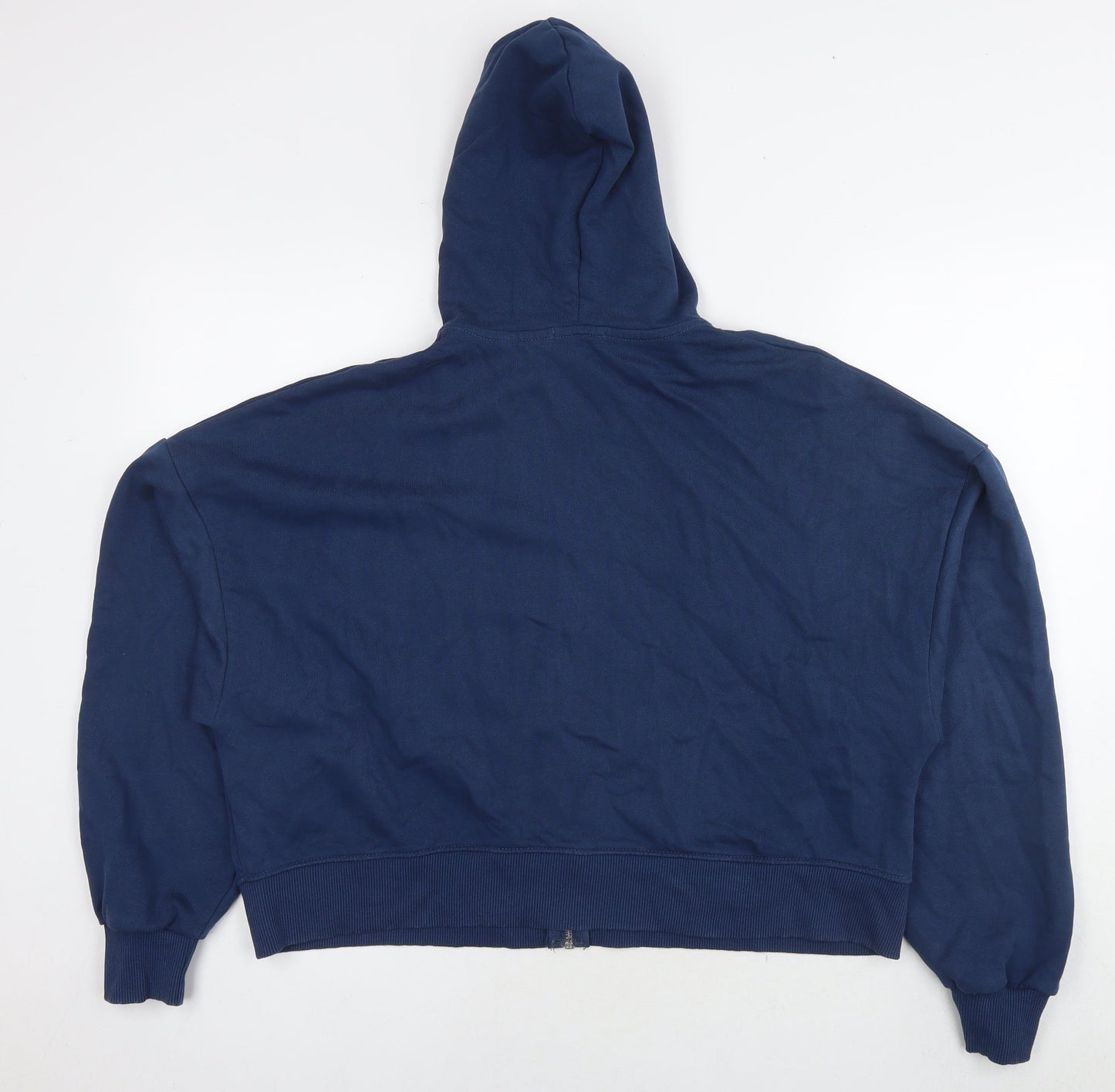 PRETTYLITTLETHING Womens Blue Cotton Full Zip Hoodie Size XS Pullover
