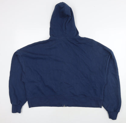PRETTYLITTLETHING Womens Blue Cotton Full Zip Hoodie Size XS Pullover