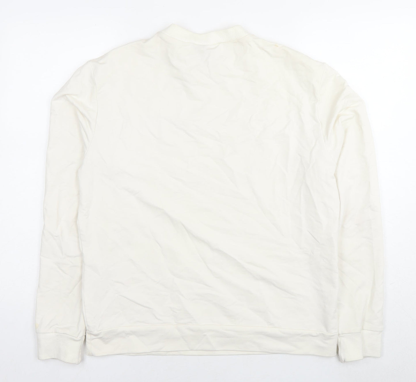 Vikkergewinn Mens White Cotton Pullover Sweatshirt Size L - Logo