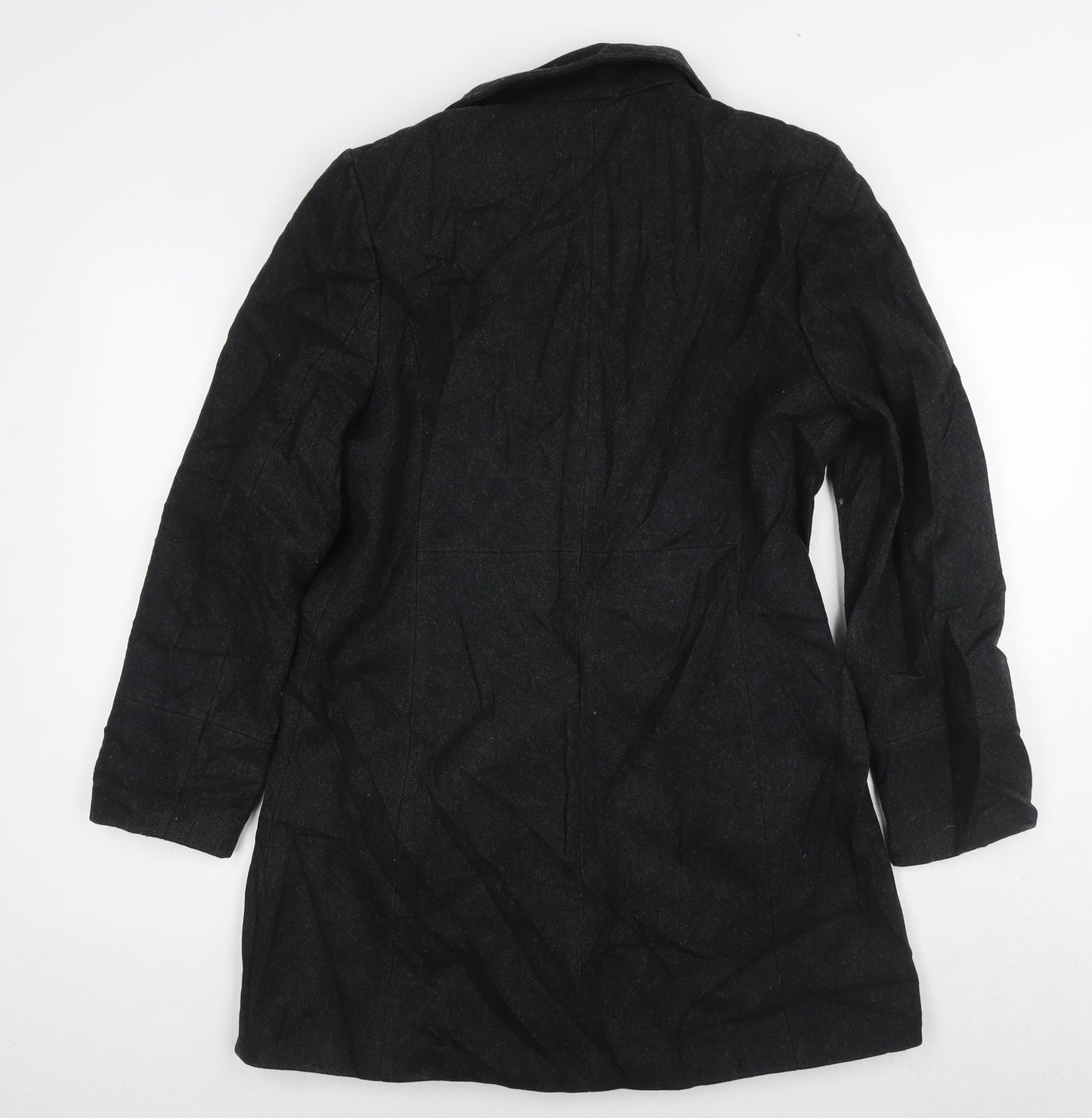 Womens UK Size 12 River Island Black Pea Coat