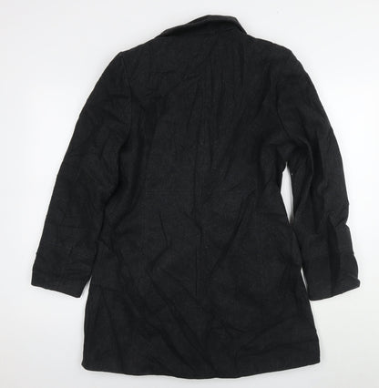 Womens UK Size 12 River Island Black Pea Coat