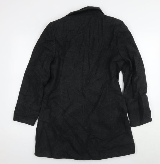 Womens UK Size 12 River Island Black Pea Coat