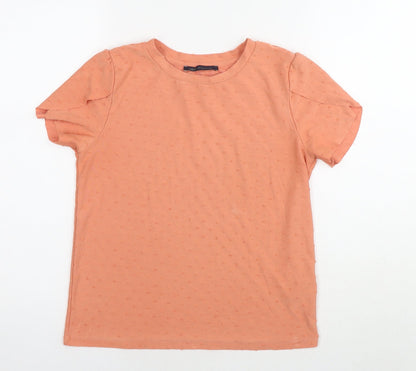 Womens UK Size 10 Marks and Spencer Orange Basic T-Shirt