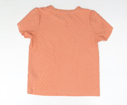 Womens UK Size 10 Marks and Spencer Orange Basic T-Shirt