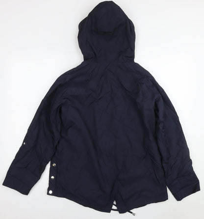Womens UK Size 10 M&Co Blue Parka Coat