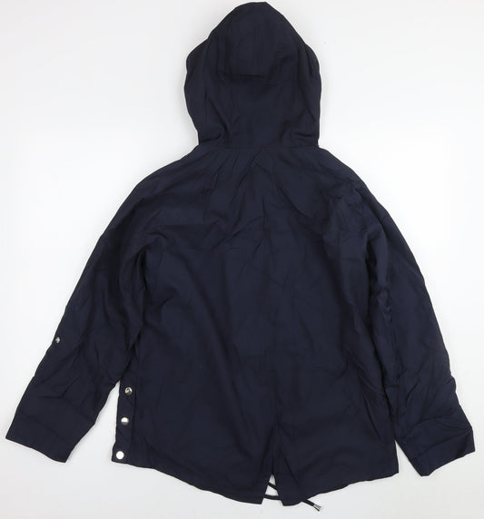 Womens UK Size 10 M&Co Blue Parka Coat