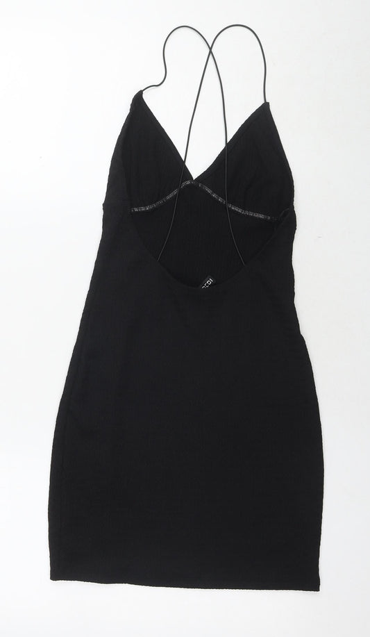 Divided by H&M Womens Black Polyester Bodycon Size S V-Neck Pullover