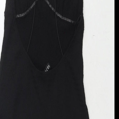 Divided by H&M Womens Black Polyester Bodycon Size S V-Neck Pullover