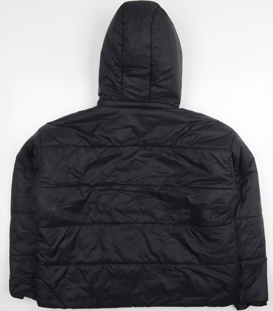 Boohoo Womens Black Puffer Jacket Jacket Size 16 Zip