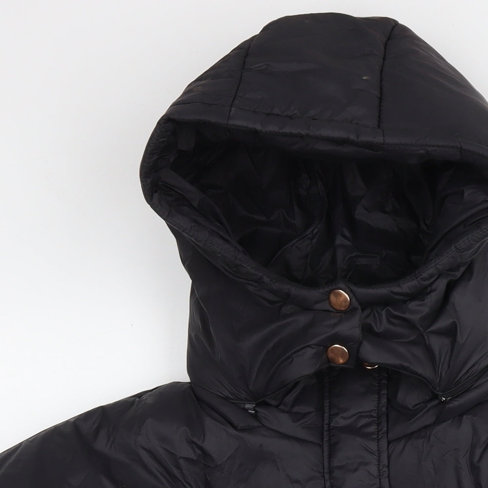 Boohoo Womens Black Puffer Jacket Jacket Size 16 Zip