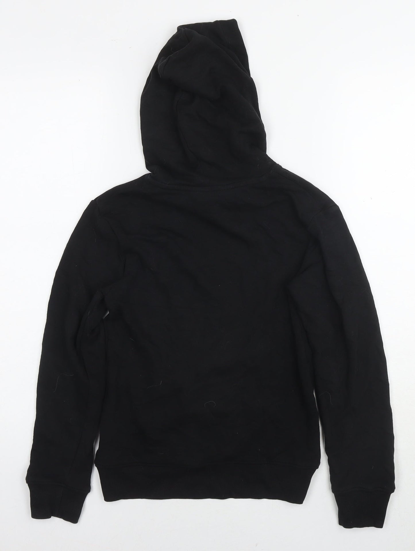 H&M Girls Black Cotton Pullover Hoodie Size 9-10 Years Pullover