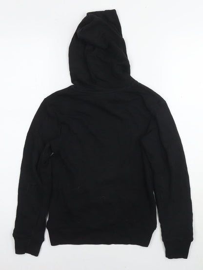 H&M Girls Black Cotton Pullover Hoodie Size 9-10 Years Pullover