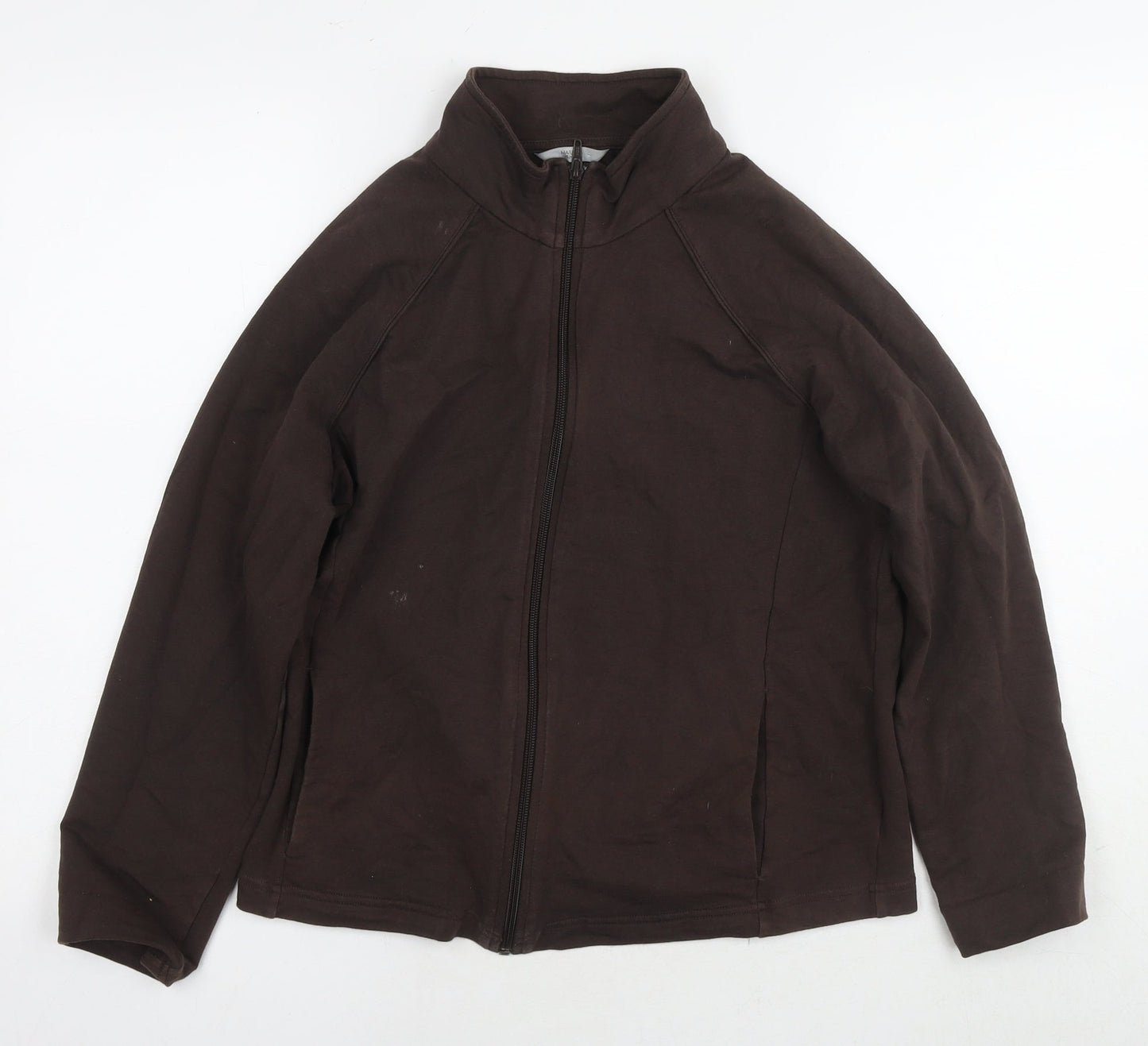 Womens UK Size 16 Marks and Spencer Brown Full Zip Sweatshirt
