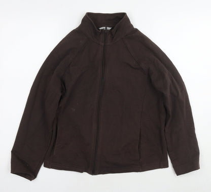 Womens UK Size 16 Marks and Spencer Brown Full Zip Sweatshirt