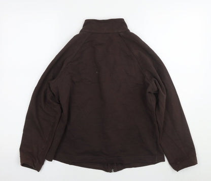 Womens UK Size 16 Marks and Spencer Brown Full Zip Sweatshirt