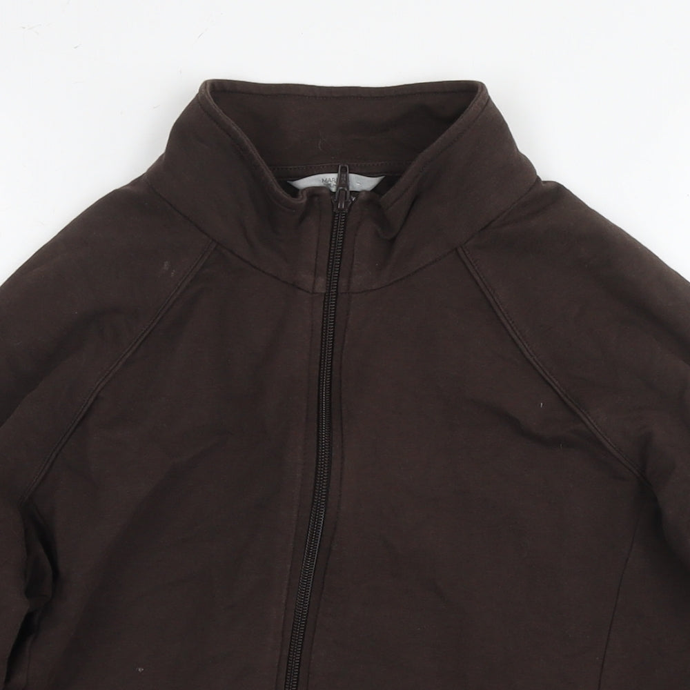 Womens UK Size 16 Marks and Spencer Brown Full Zip Sweatshirt