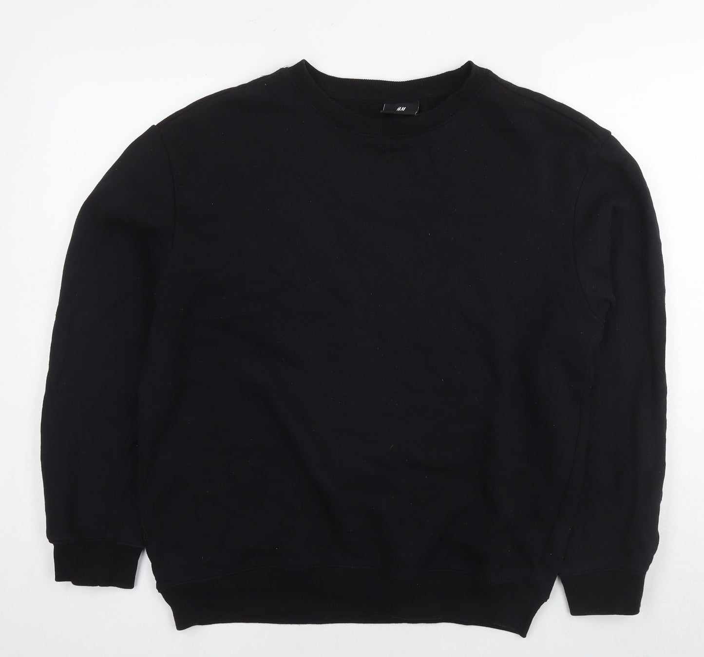 H&M Womens Black Cotton Pullover Hoodie Size S Pullover