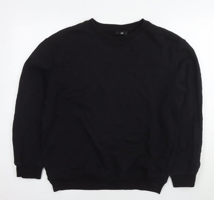 H&M Womens Black Cotton Pullover Hoodie Size S Pullover