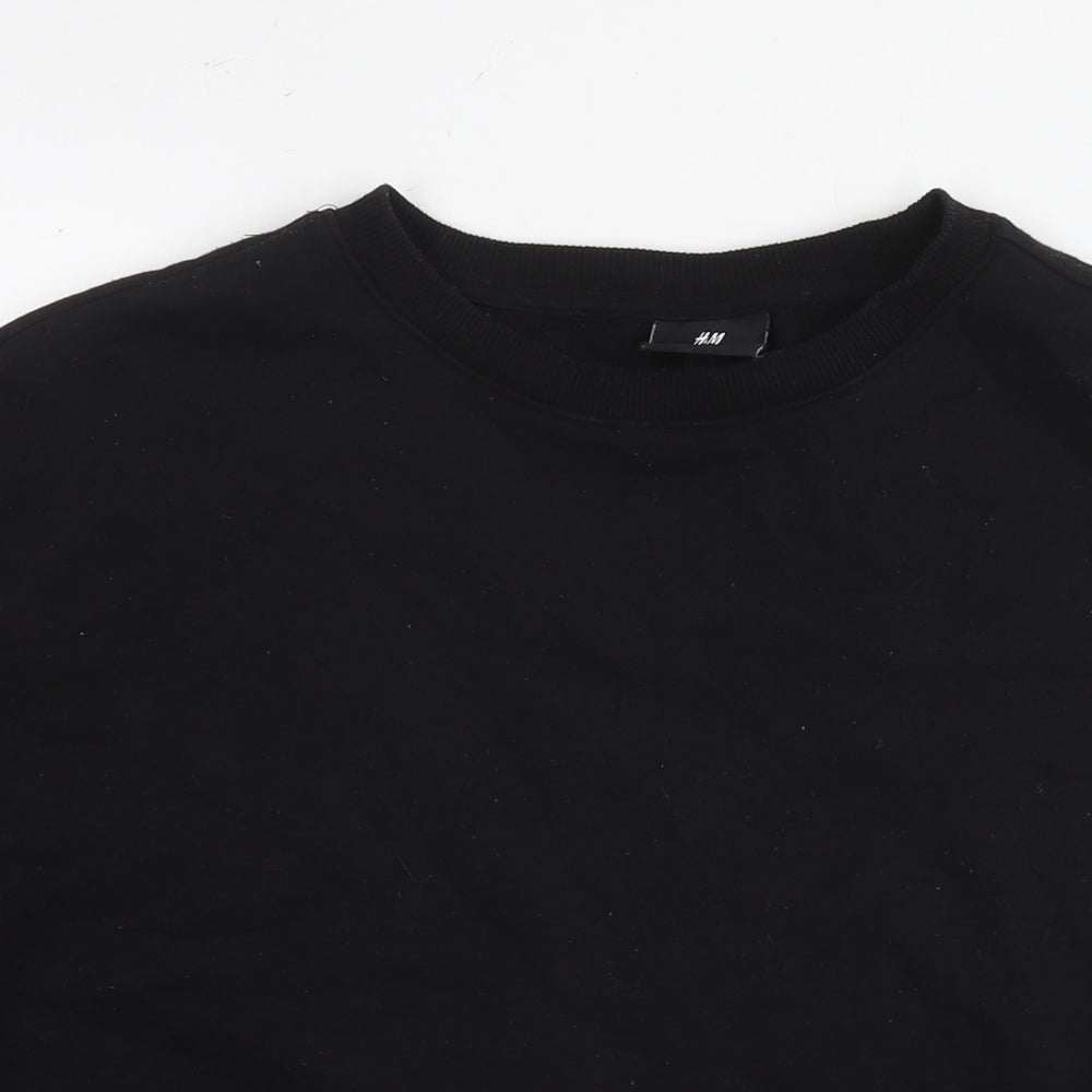 H&M Womens Black Cotton Pullover Hoodie Size S Pullover