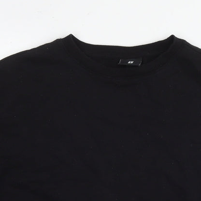 H&M Womens Black Cotton Pullover Hoodie Size S Pullover