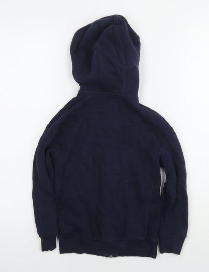 Marks and Spencer Boys Blue Cotton Full Zip Hoodie Size 7-8 Years Zip
