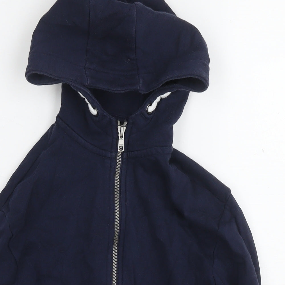 Marks and Spencer Boys Blue Cotton Full Zip Hoodie Size 7-8 Years Zip