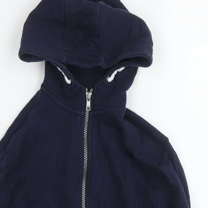 Marks and Spencer Boys Blue Cotton Full Zip Hoodie Size 7-8 Years Zip