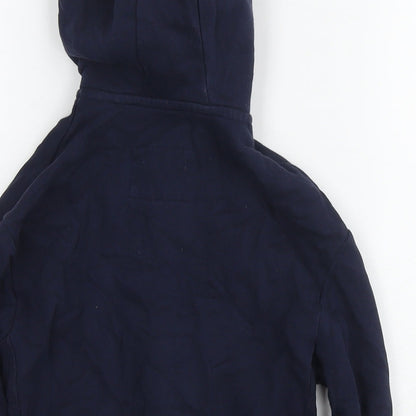 Marks and Spencer Boys Blue Cotton Full Zip Hoodie Size 7-8 Years Zip