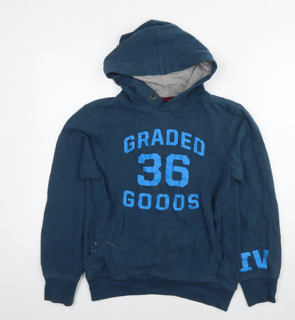 H&M Boys Blue Cotton Pullover Hoodie Size 10-11 Years Pullover - Age 10-12 Years 36 Goods