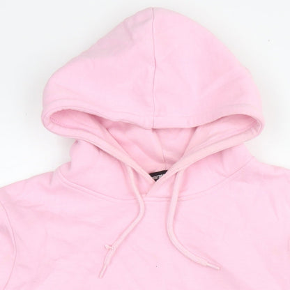 PRETTYLITTLETHING Womens Pink Cotton Pullover Hoodie Size S Pullover