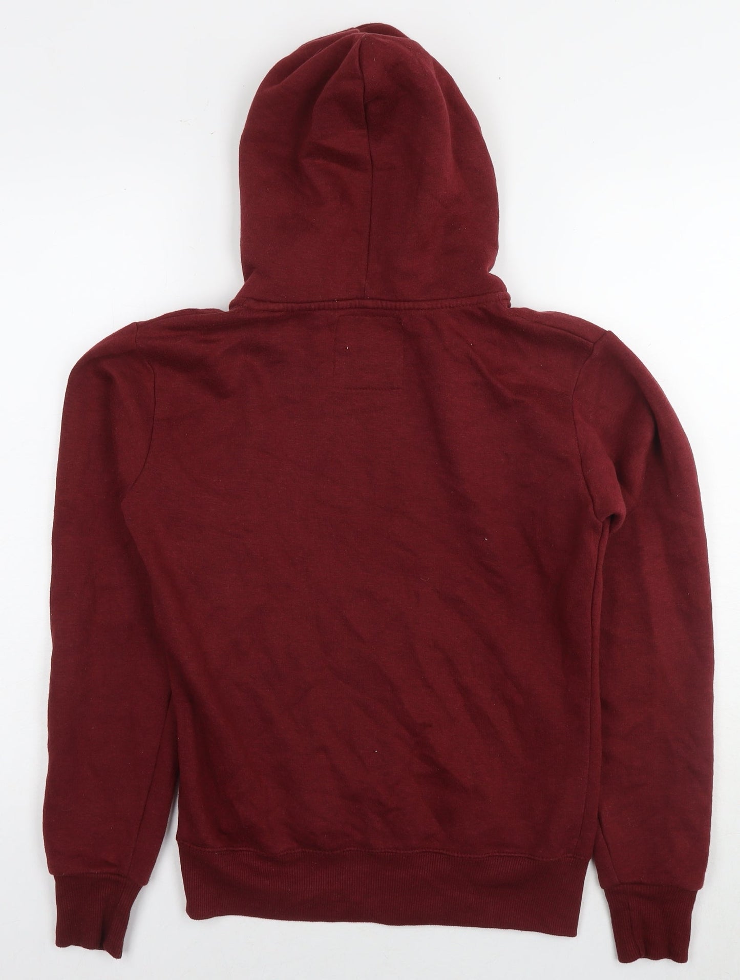 Malaika Womens Red Cotton Full Zip Hoodie Size S Zip